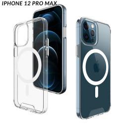 Crystal Clear Transparent Slim Magnetic Cover Case Magsafe Compatible for Apple iPhone 12 Pro Max [6.7] (Clear)