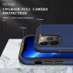 Glossy Dual Layer Armor Hybrid Stand Metal Plate Flat Ring Case for Apple iPhone 14 [6.1] (Navy Blue)