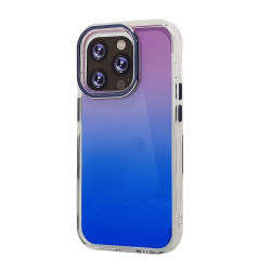 Transparent Armor Gradient Color Cover Case for iPhone 14 Pro 6.1, Shockproof Anti-Scratch TPU Impact Case, Accessible Controls- (BluePurple)