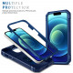 Heavy Duty Tech Armor Ring Stand Lens Cover Grip Case with Metal Plate for Apple iPhone 14 [6.1] (Navy Blue)