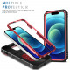 Heavy Duty Tech Armor Ring Stand Lens Cover Grip Case with Metal Plate for Apple iPhone 14 [6.1] (Red)