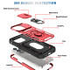 Heavy Duty Tech Armor Ring Stand Lens Cover Grip Case with Metal Plate for Apple iPhone 14 Pro [6.1] (Red)
