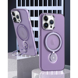 Matte Slim Transparent Cover for iPhone 14 Pro 6.1: MagSafe, Kickstand, Anti-Scratch, Shockproof, Accessible Controls, Dustproof -(Purple)