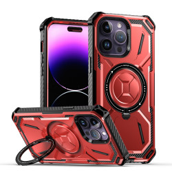 Shockproof MagSafe Tech Armor Defender Case w/ Kickstand for iPhone 14 Pro Max 6.7 | Slim, Anti-Scratch, Dustproof Cover – (Red)