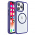 Shockproof MagSafe Phone Cover for iPhone 14 6.1: Anti-Scratch, Ultra Fit Slim Design, Chrome Button, Magnetic Circle Corner Protection (Purple)