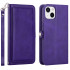 Premium PU Leather Wallet Case, Card Holder Slots, Kickstand, Full Protection, for iPhone 15 - Shockproof, Anti-Scratch, Lightweight (Purple)