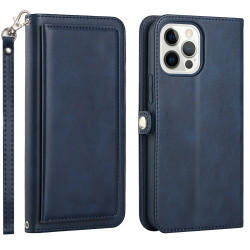 Premium PU Leather Wallet Case, Card Slots, Shockproof Protection for iPhone 15 Pro Max (Navy Blue)
