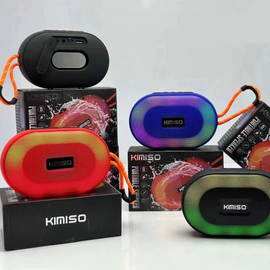 Portable Wireless Bluetooth LED Speaker KMS181, Powerful Sound, SD/USB Slot, FM Radio, Durable Shell for Universal Bluetooth Devices (Black)
