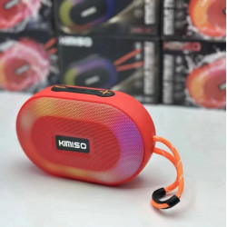 Portable Wireless Bluetooth LED Speaker KMS181, Powerful Sound, SD/USB Slot, FM Radio, Durable Shell for Universal Bluetooth Devices (Red)