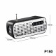 Sleek Silver Grill Design Portable Bluetooth Wireless Speaker P150 with Micro SD and USB Slots, FM Radio, and a Durable Shell for Universal Devices (Blue)