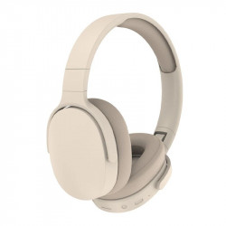 Foldable Bluetooth Wireless Headset P2961 with Built-in Mic, FM Radio, AUX & SD Card Slot - Universal Compatibility & HiFi Stereo Sound (Beige)