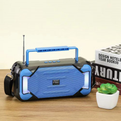 Portable P60 RGB LED Bluetooth Speaker, Universal Compatibility, SD and USB Slots, FM Radio, Durable Shell, Travel-Friendly, Quality Sound (Blue)