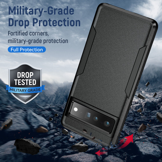 Heavy Duty Strong Armor Hybrid Trailblazer Case Cover for Google Pixel 7a (Navy Blue)