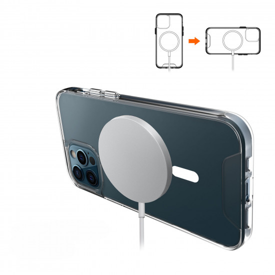 Crystal Clear Transparent Slim Magnetic Cover Case Magsafe Compatible for Samsung Galaxy S23 Plus 5G (Clear)