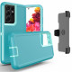 Heavy Duty Armor Robot Case with Clip for Samsung Galaxy S23 Ultra 5G (AquaBlue Blue)