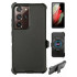 Heavy Duty Armor Robot Case with Clip for Samsung Galaxy S23 5G (Black Black)