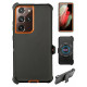 Heavy Duty Armor Robot Case with Clip for Samsung Galaxy S23 Ultra 5G (Black Orange)