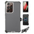 Heavy Duty Armor Robot Case with Clip for Samsung Galaxy S23 5G (Gray White)