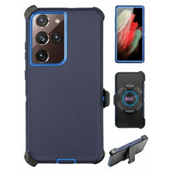Heavy Duty Armor Robot Case with Clip for Samsung Galaxy S23 Plus 5G (NavyBlue Blue)