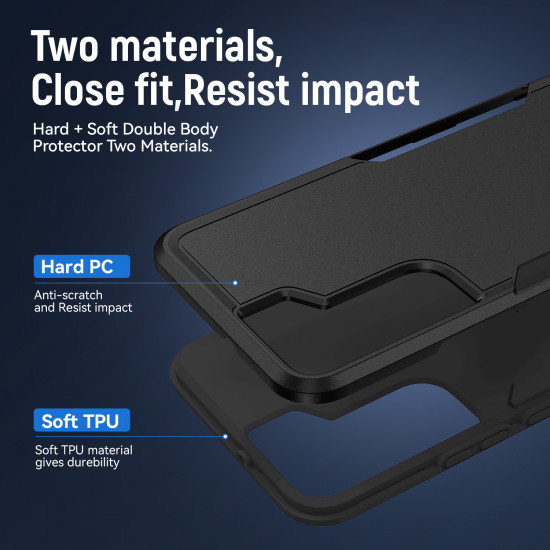 Heavy Duty Strong Armor Hybrid Trailblazer Case Cover for Samsung Galaxy S22 Plus (Red)