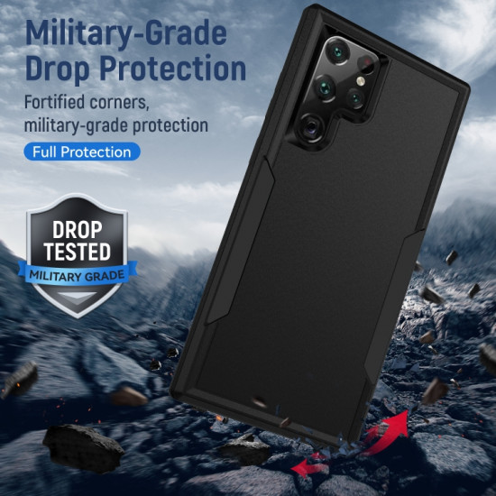 Heavy Duty Strong Armor Hybrid Trailblazer Case Cover for Samsung Galaxy S23 Ultra 5G (Navy Blue)