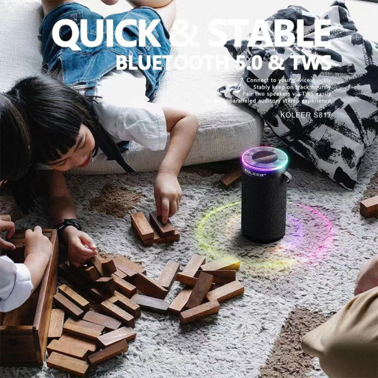 Stylish S817 Portable Bluetooth Speaker with FM Radio, SD Card, and USB Slots—Powerful Sound for Phones and Devices (Blue)