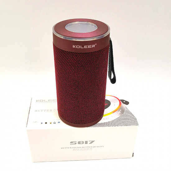 Stylish S817 Portable Bluetooth Speaker with FM Radio, SD Card, and USB Slots—Powerful Sound for Phones and Devices (Red)