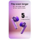 Smart Touch TWS Bluetooth Headset TC10 with Transparent Charging Case, Built-in Mic, Battery Display, for Universal Cell Phone & Bluetooth Device (Purple)