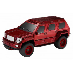 SUV Car Shaped Bluetooth Speaker, Compact, Rugged, LED Lights, USB & SD Slot, FM Radio, WS1869 for All Bluetooth Devices (Red)