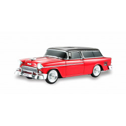 Vintage Style Car Bluetooth Speaker, LED Lights, USB & SD Slot, FM Radio, AUX Port, WS-1955 for All Bluetooth Devices (Red)