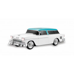 Vintage Style Car Bluetooth Speaker, LED Lights, USB & SD Slot, FM Radio, AUX Port, WS-1955 for All Bluetooth Devices (White)