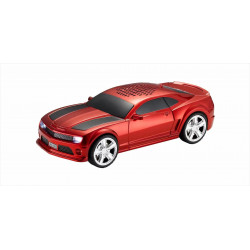 American Race Car Design Bluetooth Speaker, Portable, LED Lights, USB & SD Slot, FM Radio, WS592 for All Bluetooth Devices (Red)