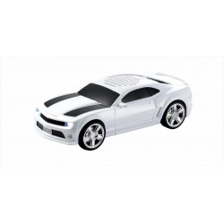 American Race Car Design Bluetooth Speaker, Portable, LED Lights, USB & SD Slot, FM Radio, WS592 for All Bluetooth Devices (White)