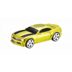 American Race Car Design Bluetooth Speaker, Portable, LED Lights, USB & SD Slot, FM Radio, WS592 for All Bluetooth Devices (Yellow)