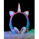 Unicorn Design Bluetooth Wireless Foldable Headphone with Mic, FM Radio, LED Light, AUX Port, SD Card Slot, HiFi Stereo Sound, Deep Bass (BlackPink)