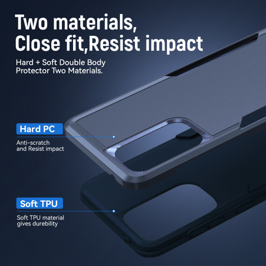 Heavy Duty Strong Armor Hybrid Trailblazer Case Cover for Samsung Galaxy A73 5G (Navy Blue)