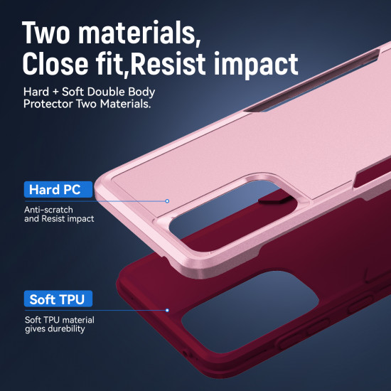 Heavy Duty Strong Armor Hybrid Trailblazer Case Cover for Samsung Galaxy A73 5G (Pink)