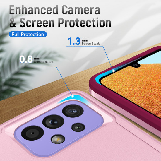 Heavy Duty Strong Armor Hybrid Trailblazer Case Cover for Samsung Galaxy A73 5G (Pink)