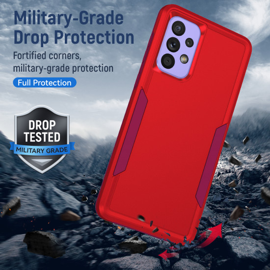 Heavy Duty Strong Armor Hybrid Trailblazer Case Cover for Samsung Galaxy A33 5G (Red)