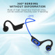 AKZ-G3 Open Ear Bone Conduction Bluetooth Headset, Wireless Earhook Design, Micro SD Slot, Universal Compatibility, Built-in Mic (Orange)
