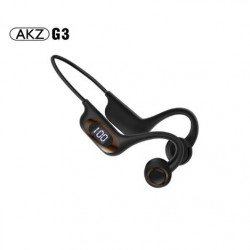 AKZ-G3 Open Ear Bone Conduction Bluetooth Headset, Wireless Earhook Design, Micro SD Slot, Universal Compatibility, Built-in Mic (Black)