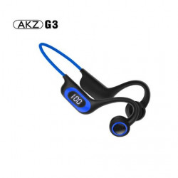AKZ-G3 Open Ear Bone Conduction Bluetooth Headset, Wireless Earhook Design, Micro SD Slot, Universal Compatibility, Built-in Mic (Blue)