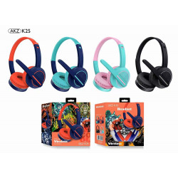 AKZK25 Compact Hi-Fi Bluetooth Wireless Headset with Mic, FM Radio, Extendable Design, AUX Port, TF Slot - Universal Compatibility (PinkBlue) AKZK25 Compact Hi-Fi Bluetooth Wireless Headset with Mic, FM Radio, Extendable Design, AUX Port, TF Slot - Universal Compatibility (PinkBlue)