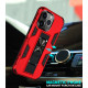 Military Grade Armor Protection Stand Magnetic Feature Case for Apple iPhone 13 Pro Max (6.7) (Red)