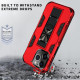 Military Grade Armor Protection Stand Magnetic Feature Case for Apple iPhone 13 Pro Max (6.7) (Red)