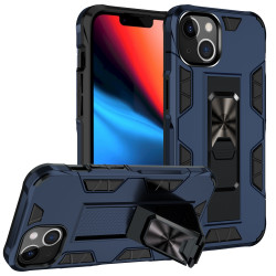 Military Grade Armor Protection Stand Magnetic Feature Case for Apple iPhone 13 (6.1) (Navy Blue)