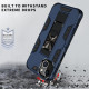 Military Grade Armor Protection Stand Magnetic Feature Case for Apple iPhone 13 Pro Max (6.7) (Navy Blue)