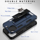 Military Grade Armor Protection Stand Magnetic Feature Case for Apple iPhone 13 (6.1) (Navy Blue)