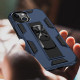 Military Grade Armor Protection Stand Magnetic Feature Case for Apple iPhone 13 (6.1) (Navy Blue)