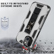 Military Grade Armor Protection Stand Magnetic Feature Case for Apple iPhone 13 (6.1) (Silver)